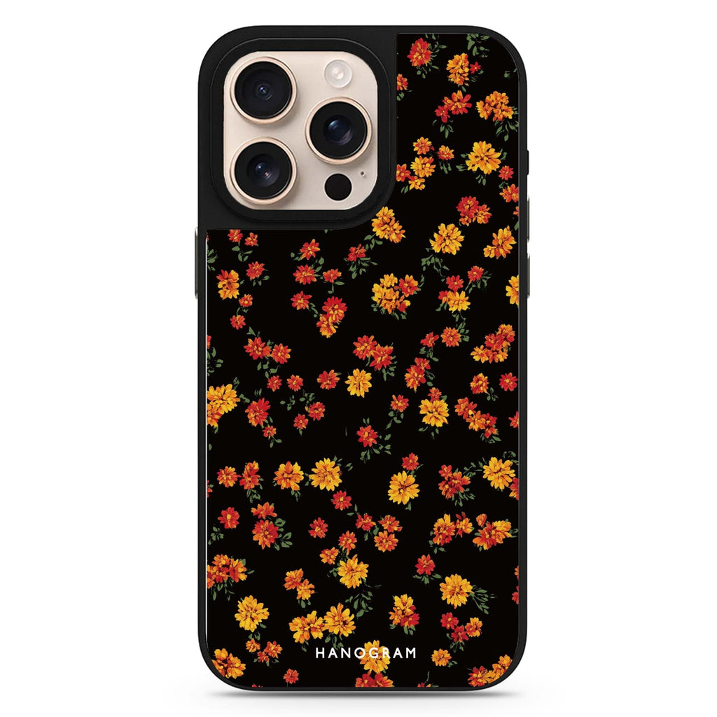 Warm Petals sleek reflective design iPhone 16/15/14 Pro Max & Pro mirror case