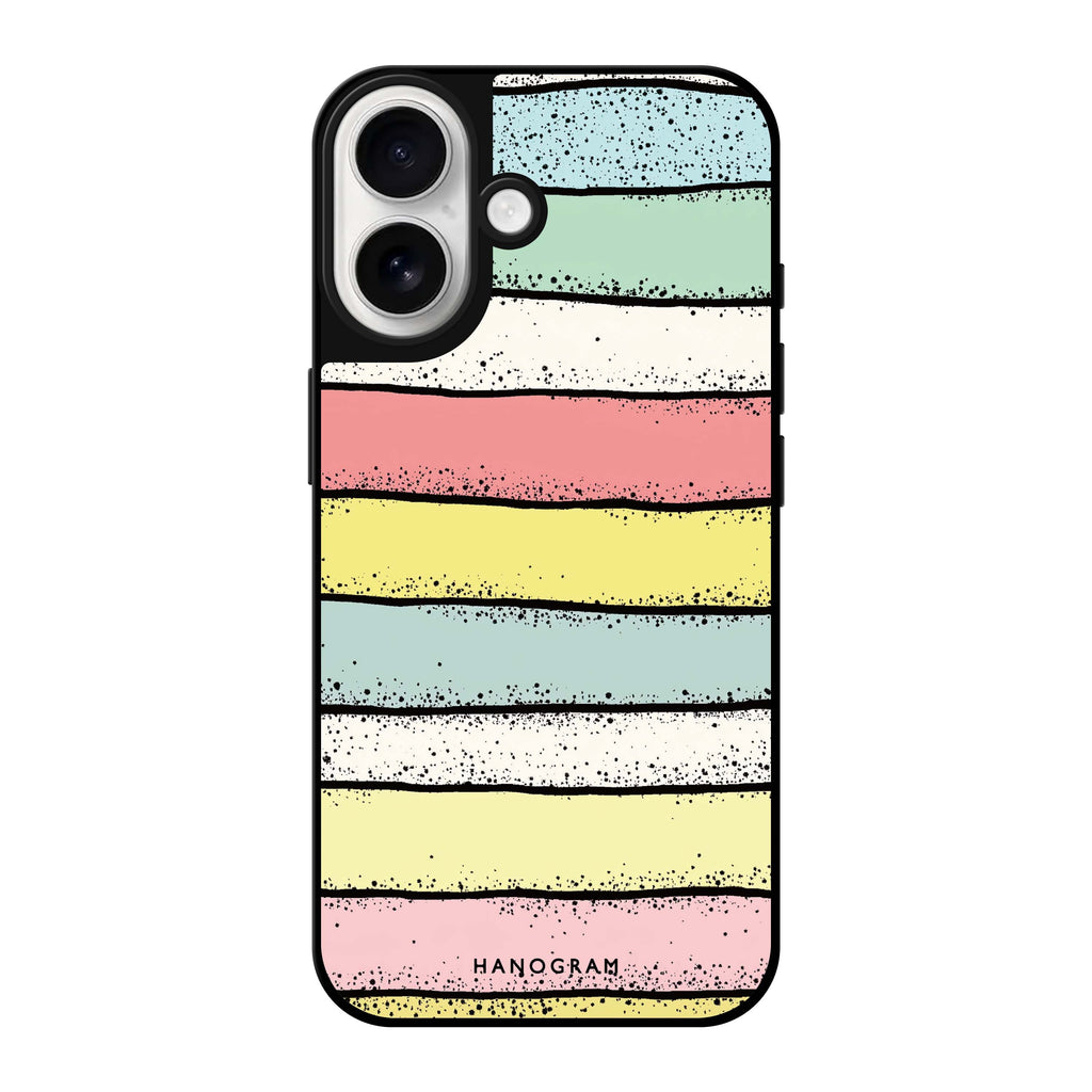 Glitter Stripe Charm Mirror Case