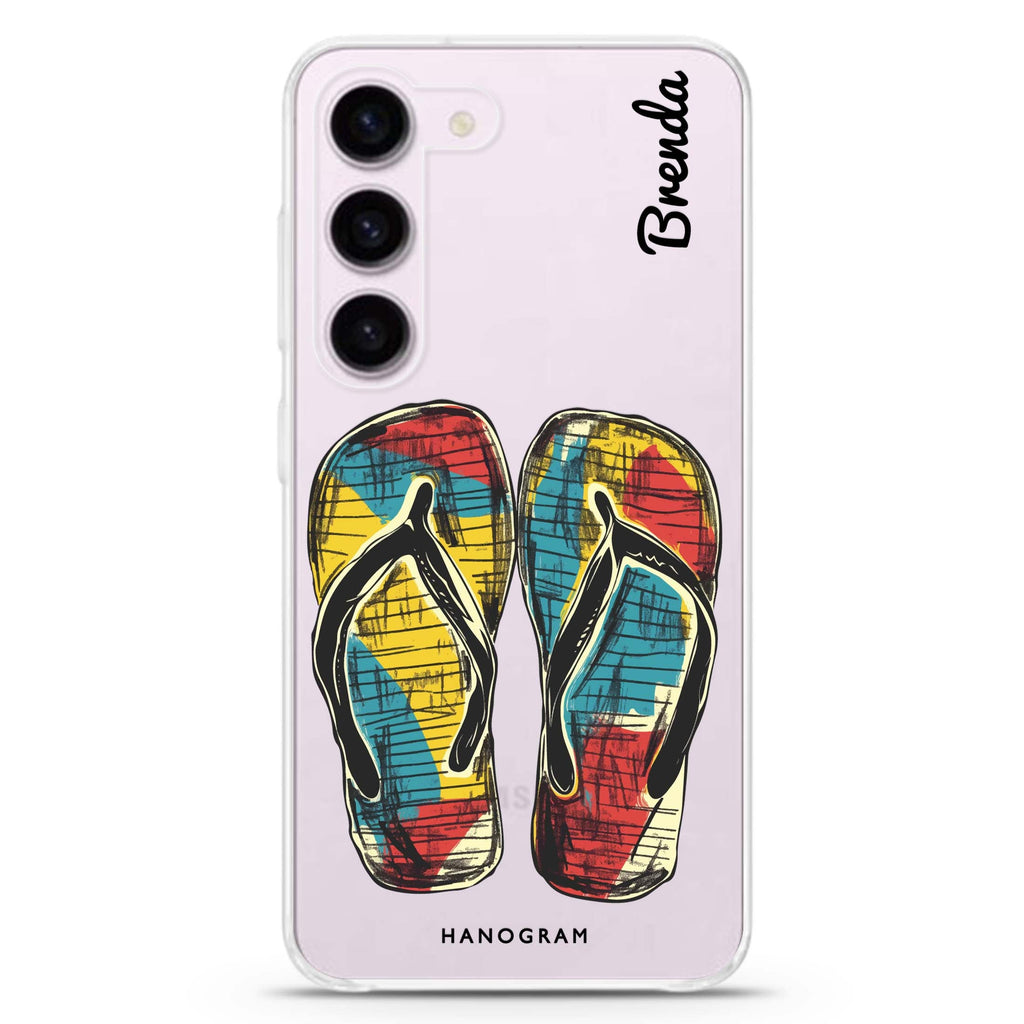 Sunny Steps personalized ultra-clear case for Samsung Galaxy S23/S22, front view