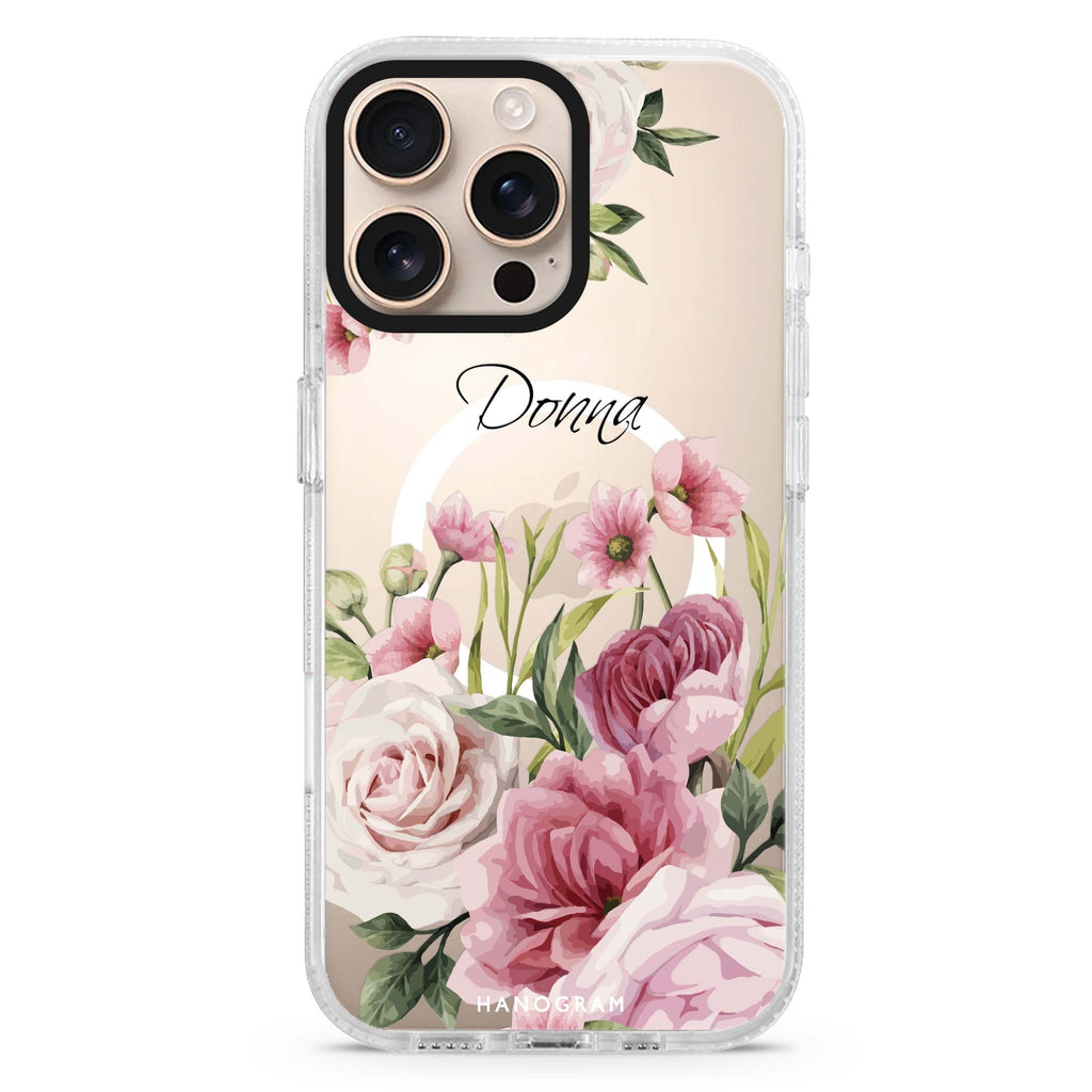 Beautiful Flowers MagSafe Compatible iPhone 16 Pro Ultra Clear Case - Personalized and Stylish Protection