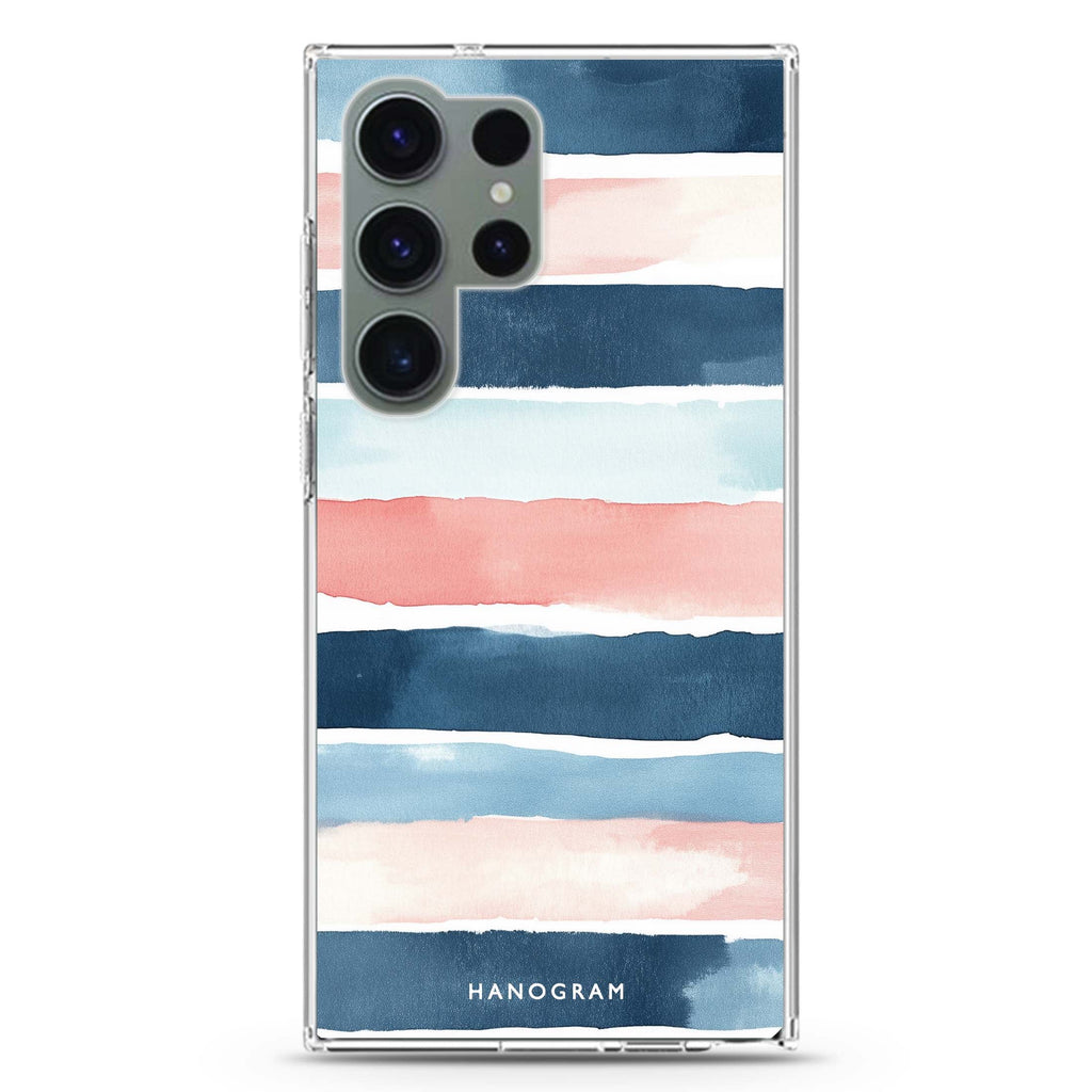 Seabreeze Stripes Samsung Galaxy S26/S25/S24/S23/S22 Ultra ultra clear case, transparent design, main view