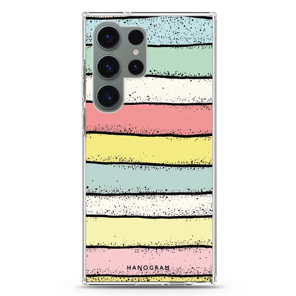 Glitter Stripe Charm Samsung Galaxy S26/S25/S24/S23/S22 Ultra ultra clear case, transparent design, main view
