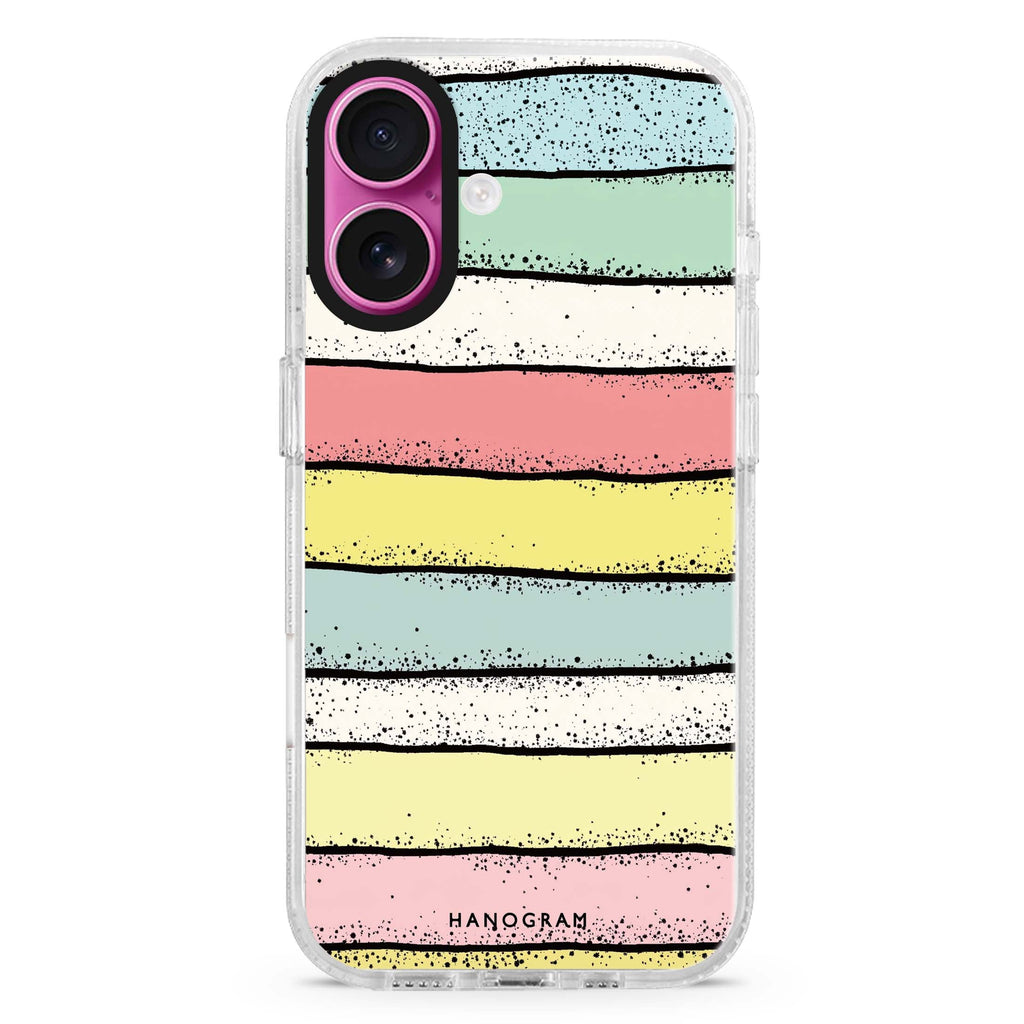 Glitter Stripe Charm MagSafe Compatible Ultra Clear Case