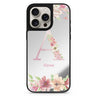 Monogram & Floral floral design iPhone 16/15/14 Pro Max & Pro mirror case