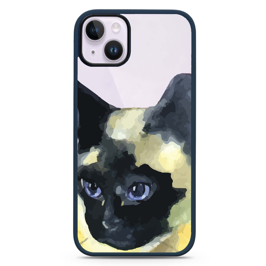 Watercolour Cat iPhone 15 Impact Guard Bumper Case