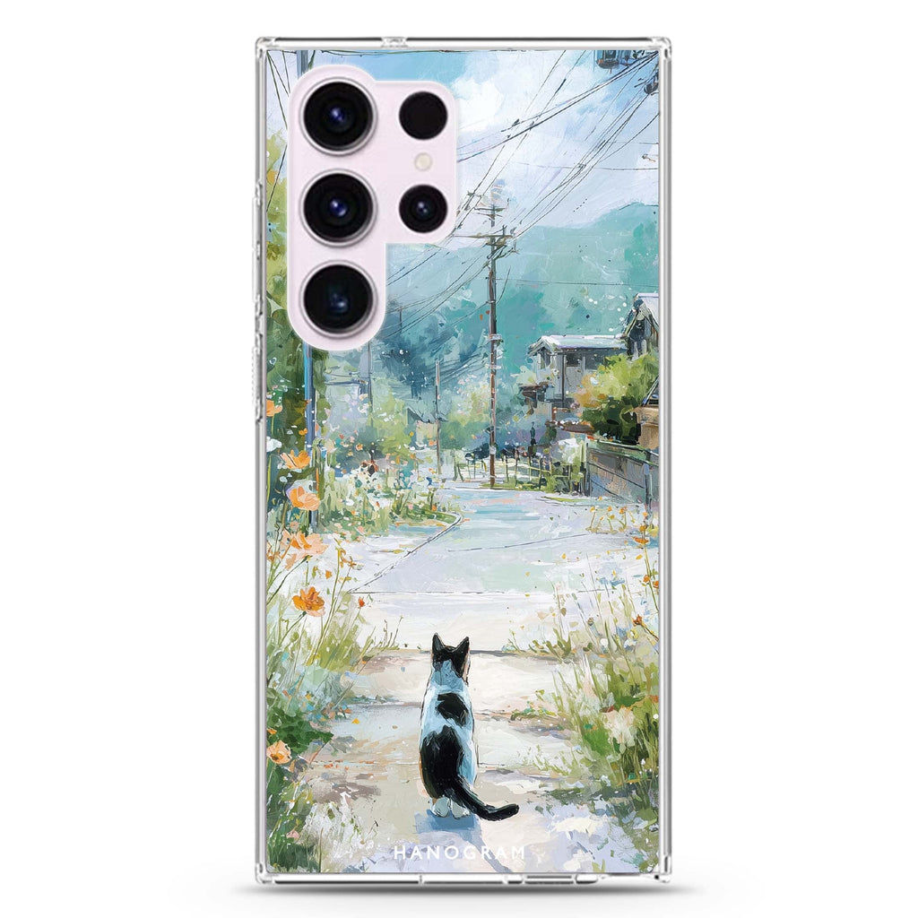Sunny Day with a Cat Samsung Galaxy Ultra Clear Case