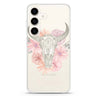 Skull Bull & Watercolor Flowers Samsung Galaxy Ultra Clear Case