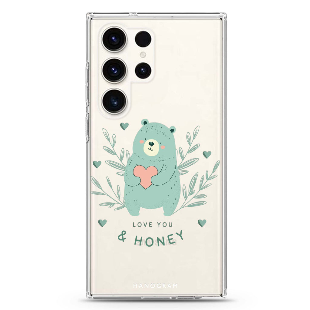 Honey Bear Samsung Galaxy S26/S25/S24/S23/S22 Ultra ultra clear case, transparent design, main view