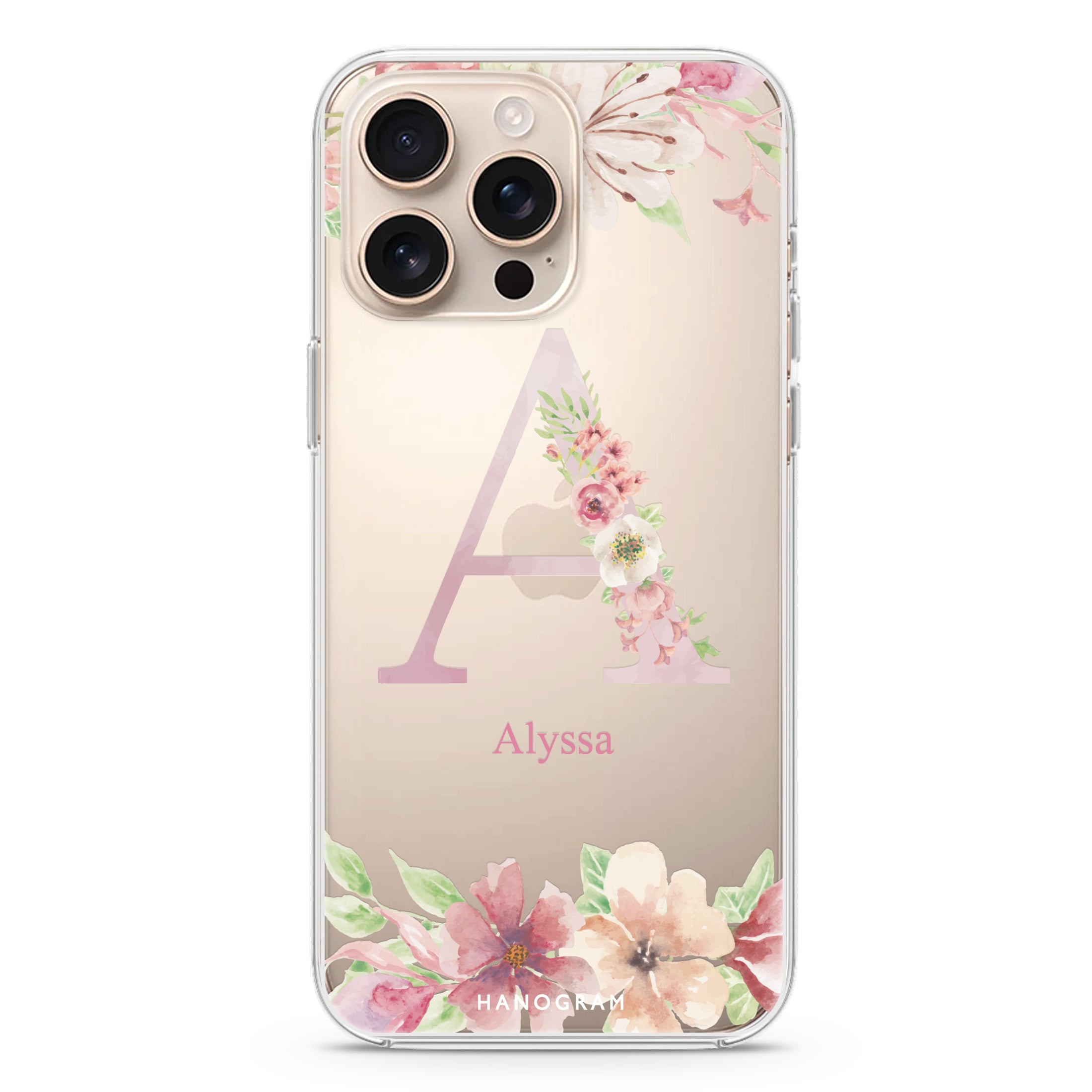 Monogram & Floral iPhone 16 Pro Max Ultra Clear Case