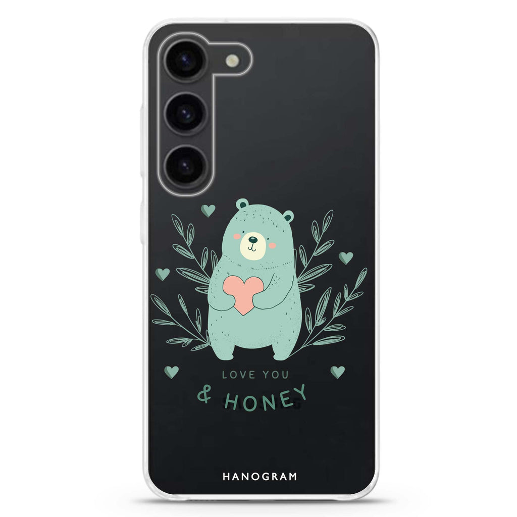 Honey Bear ultra-clear case for Samsung Galaxy S23/S22, front view