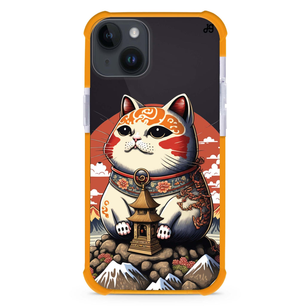 Cat with Fuji Mountain iPhone 15 Plus Ultra Shockproof Case