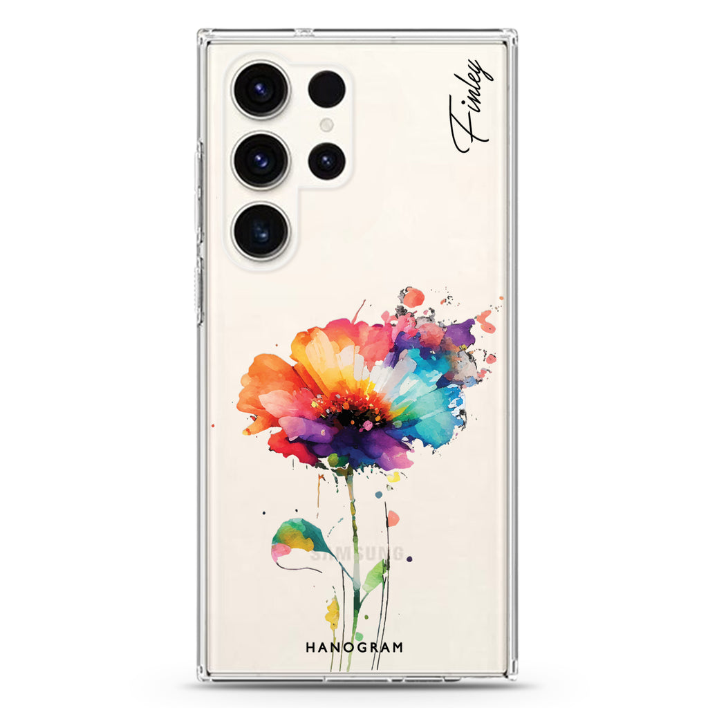 A Beautiful Watercolour Flower Ultra Clear Case For Galaxy S23 Ultra