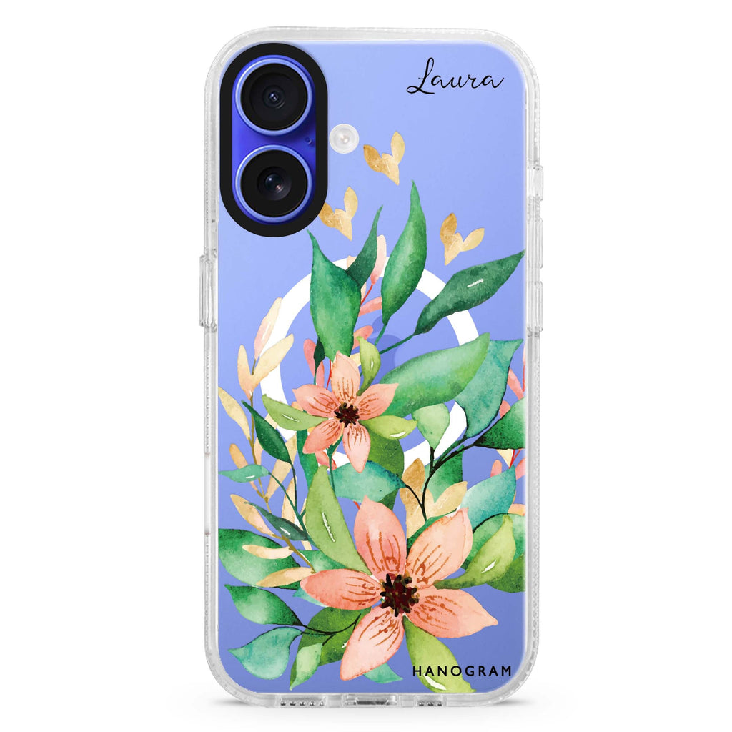 Floral Bloom MagSafe Compatible iPhone 16 Ultra Clear Case - Personalized and Stylish Protection