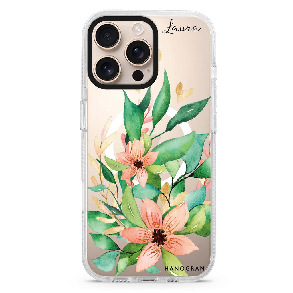 Art of Floral MagSafe Compatible iPhone 16 Pro Ultra Clear Case - Personalized and Stylish Protection