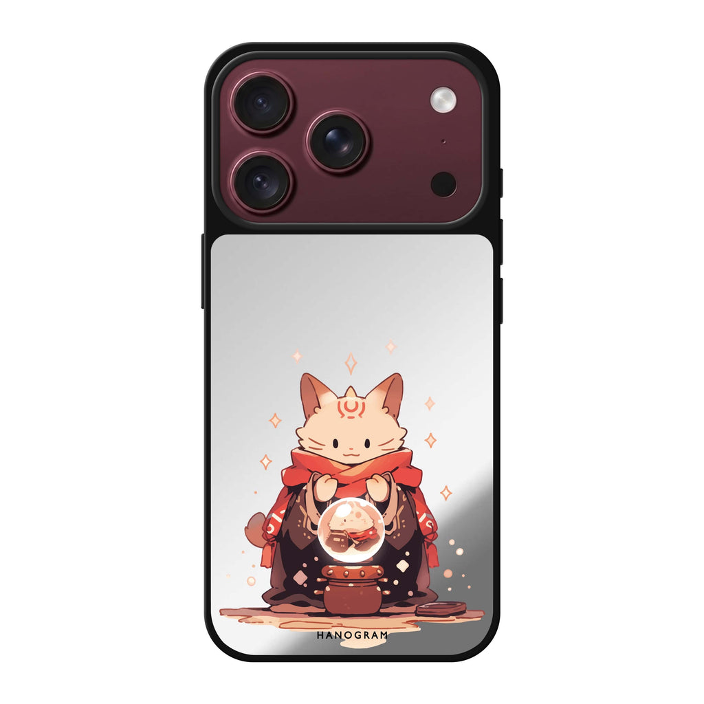 Mystic Feline cat animal whimsical iPhone 18 Pro Max mirror case