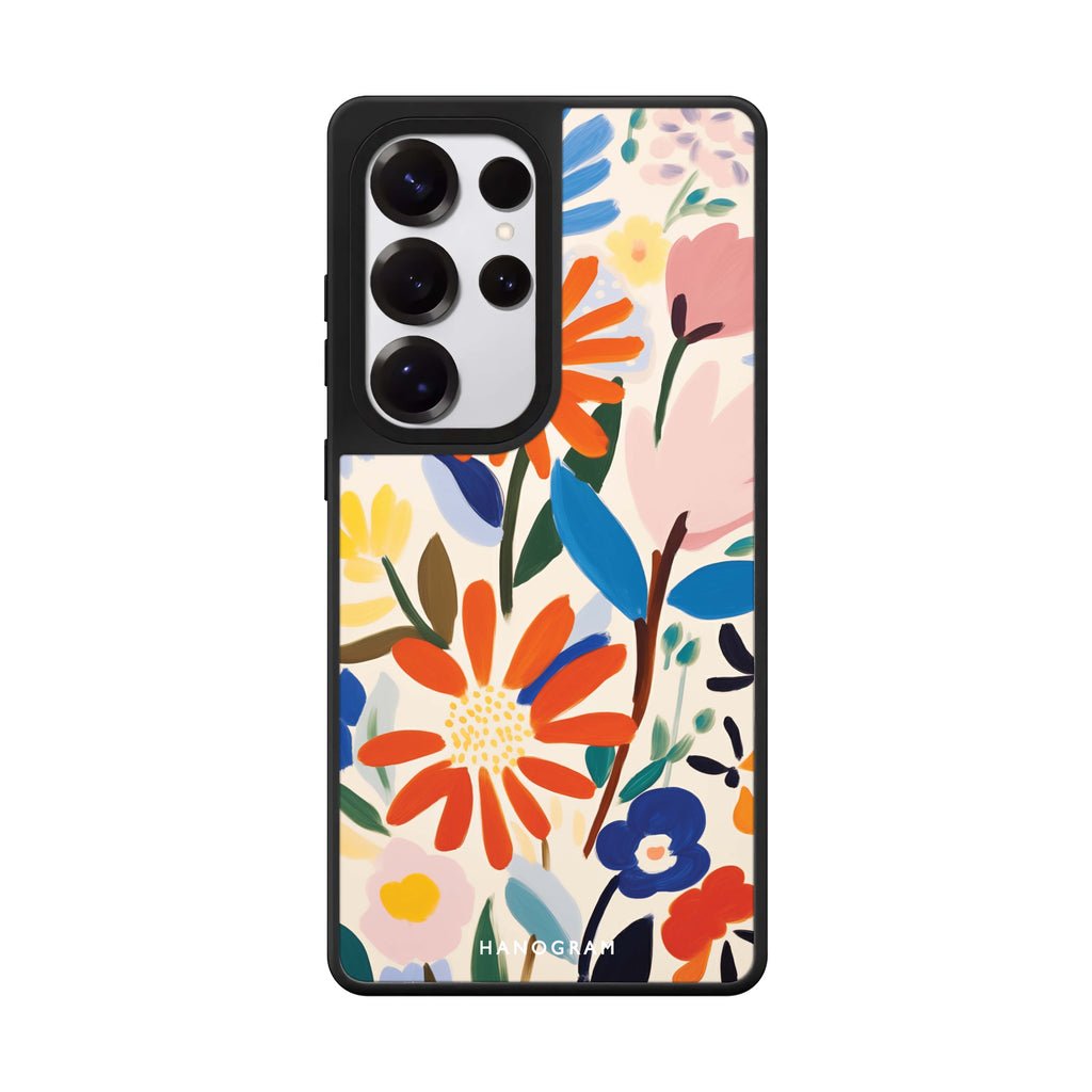 Bloom Brushwork Samsung Galaxy S25 S24 S23 Ultra mirror case, front view