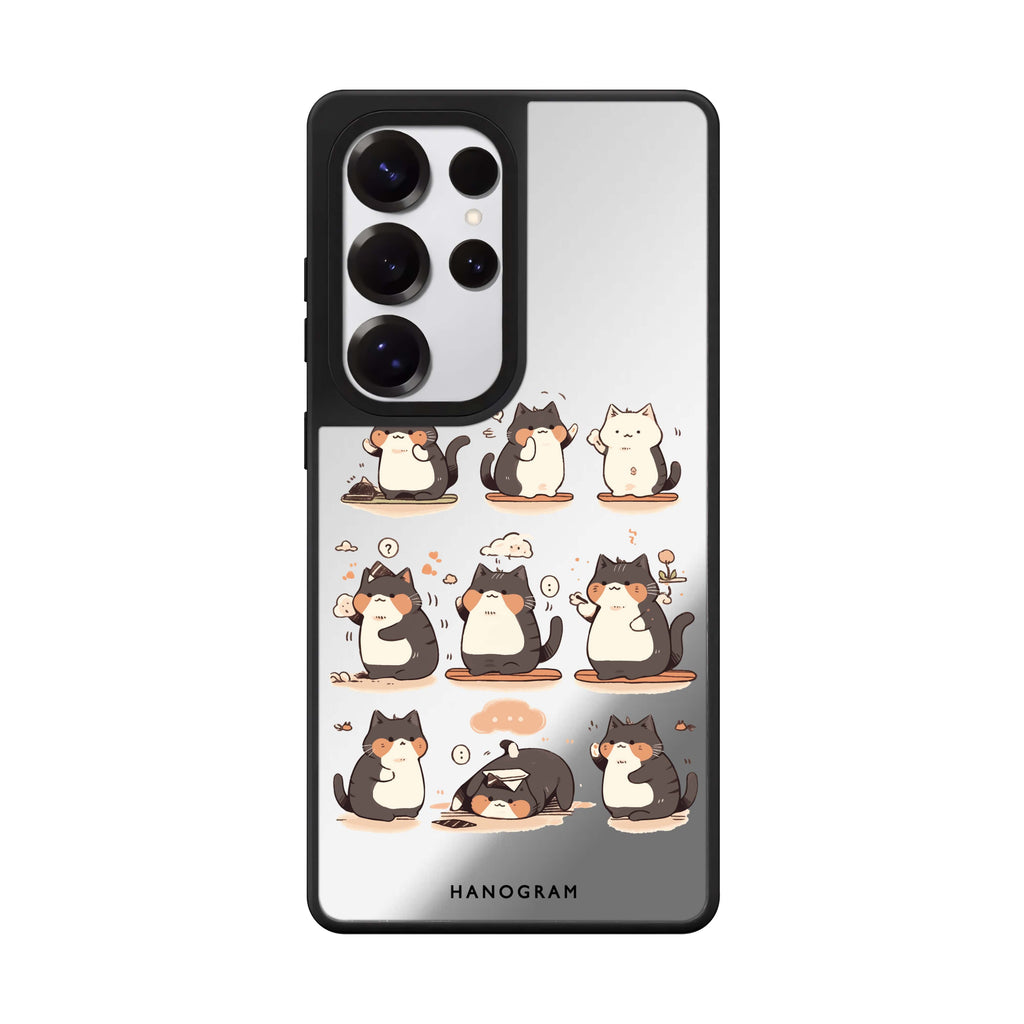 Zen Meowster Samsung Galaxy S25 S24 S23 Ultra mirror case, front view