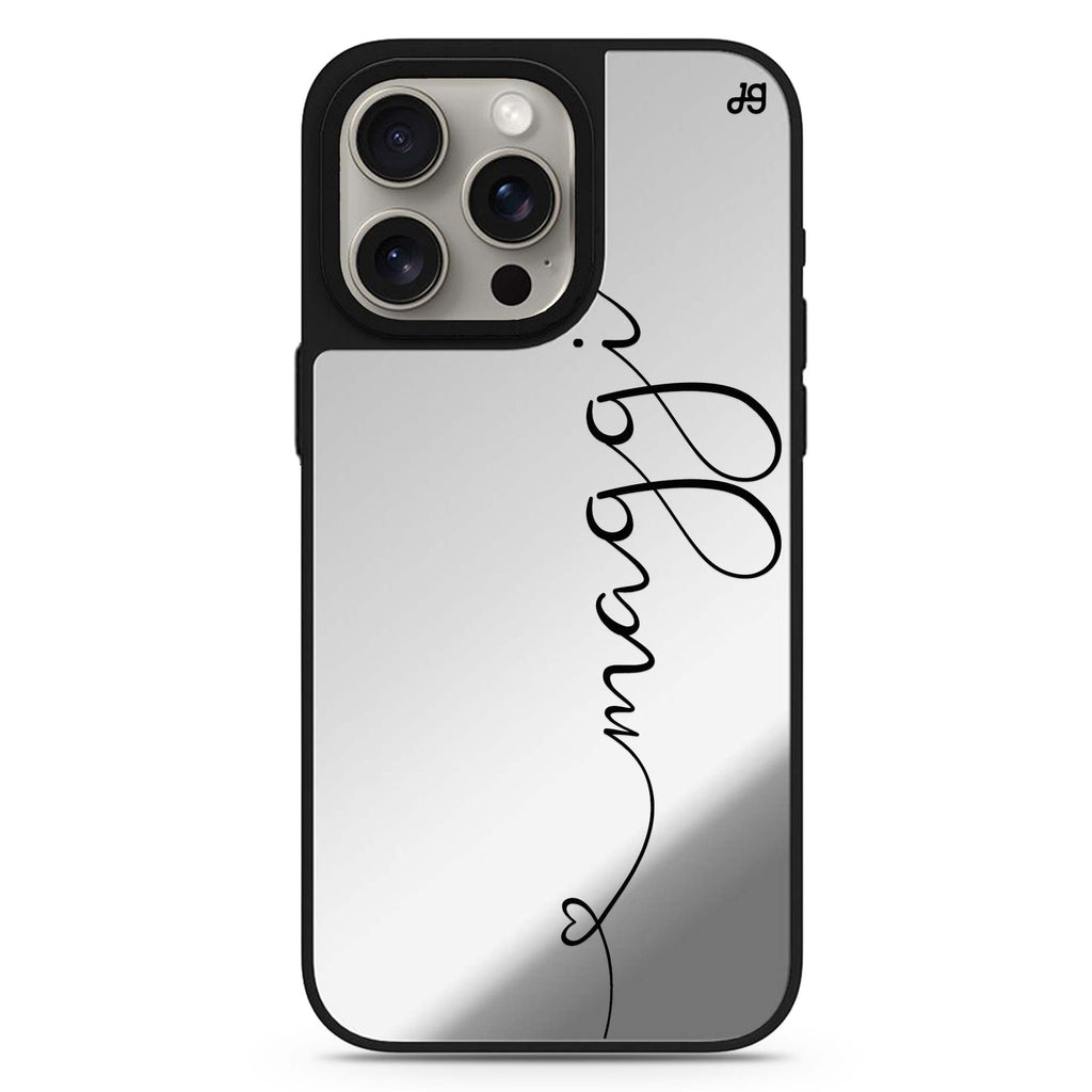 Loving Heart I personalized name MagSafe mirror case for iPhone 16/15/14 Pro Max and Pro, main view