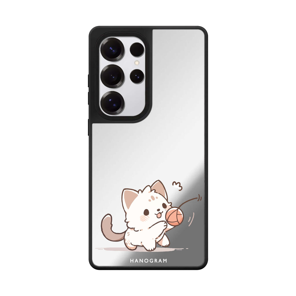 Kitty Chase Samsung Galaxy S25 S24 S23 Ultra mirror case, front view