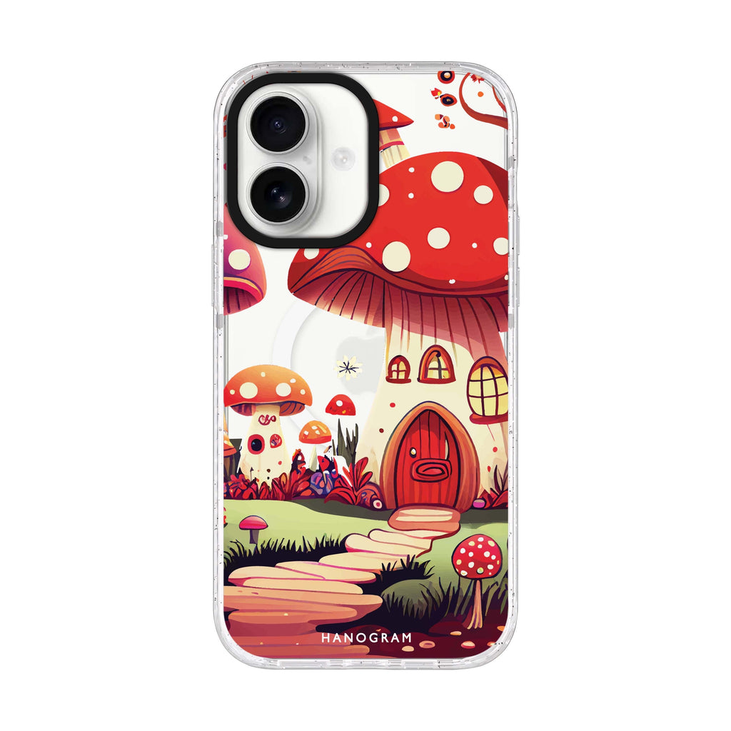 Mushroom Art Style 2 iPhone 17 ultra clear MagSafe case, front product view