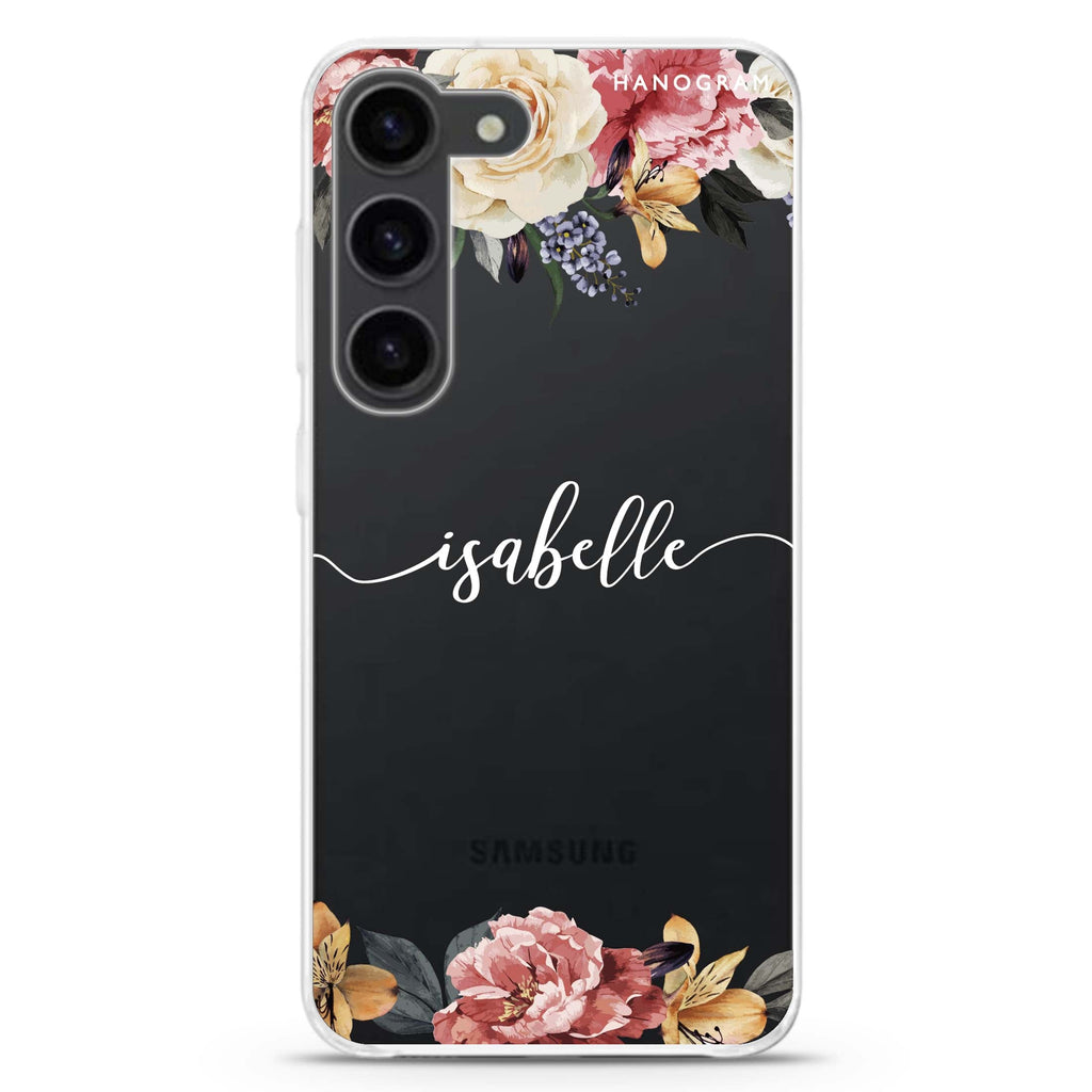 Art of Classic Floral personalized ultra-clear case for Samsung Galaxy S23/S22, front view