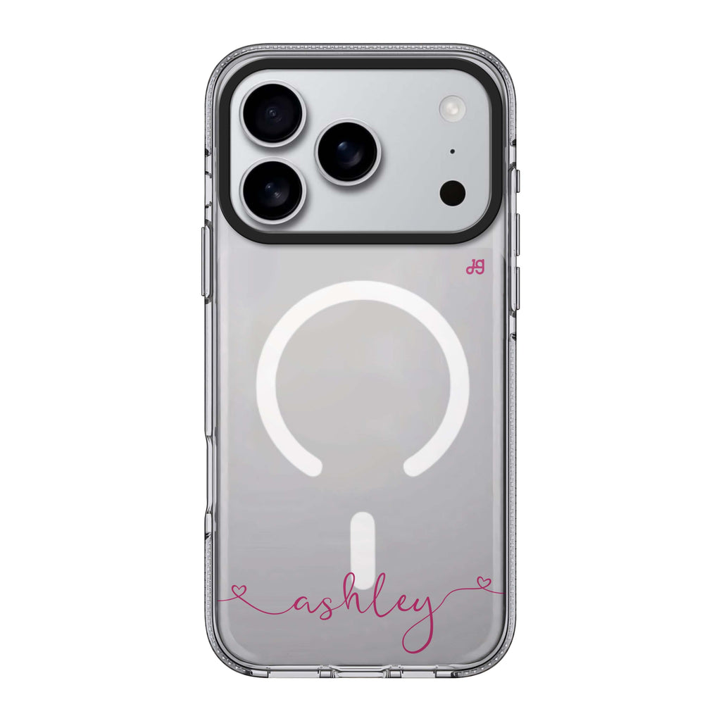 Loving Heart II personalized name heart romantic Valentine iPhone 17 Pro Max ultra clear case