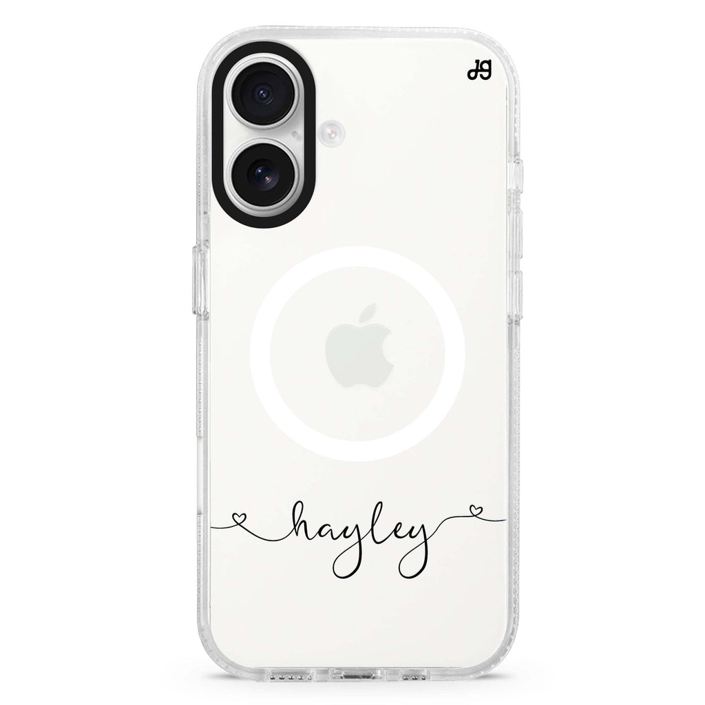 Loving Heart II MagSafe Compatible iPhone 16 Ultra Clear Case - Personalized and Stylish Protection