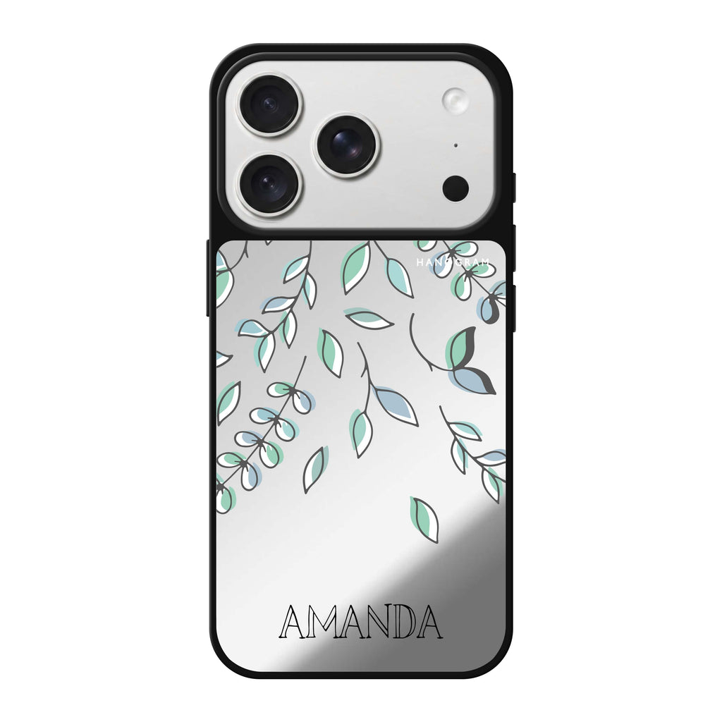 Fall Leaf personalized name autumn tree floral nature iPhone 18 Pro Max mirror case
