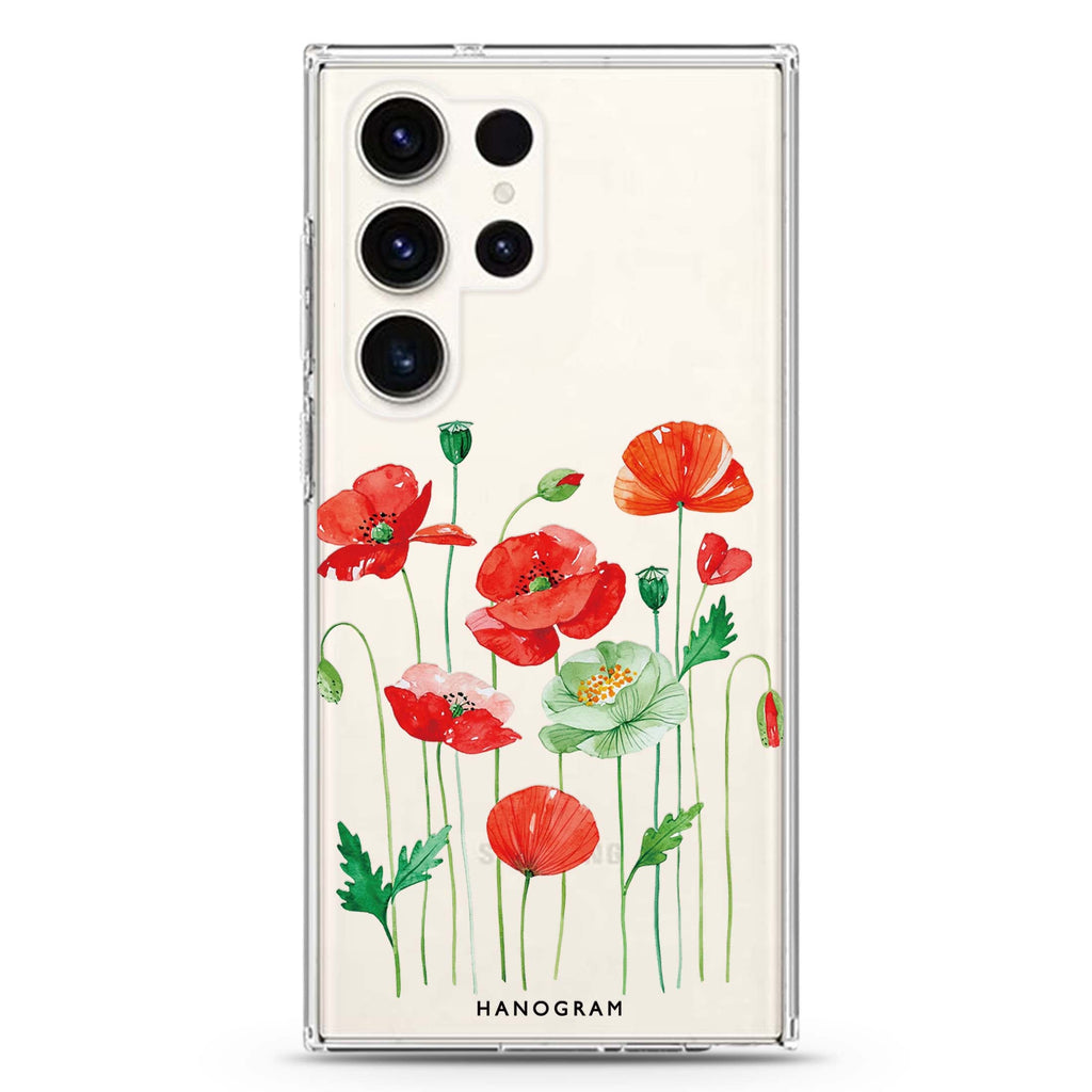 Poppy Stem Ballet Samsung Galaxy Ultra Clear Case — front view