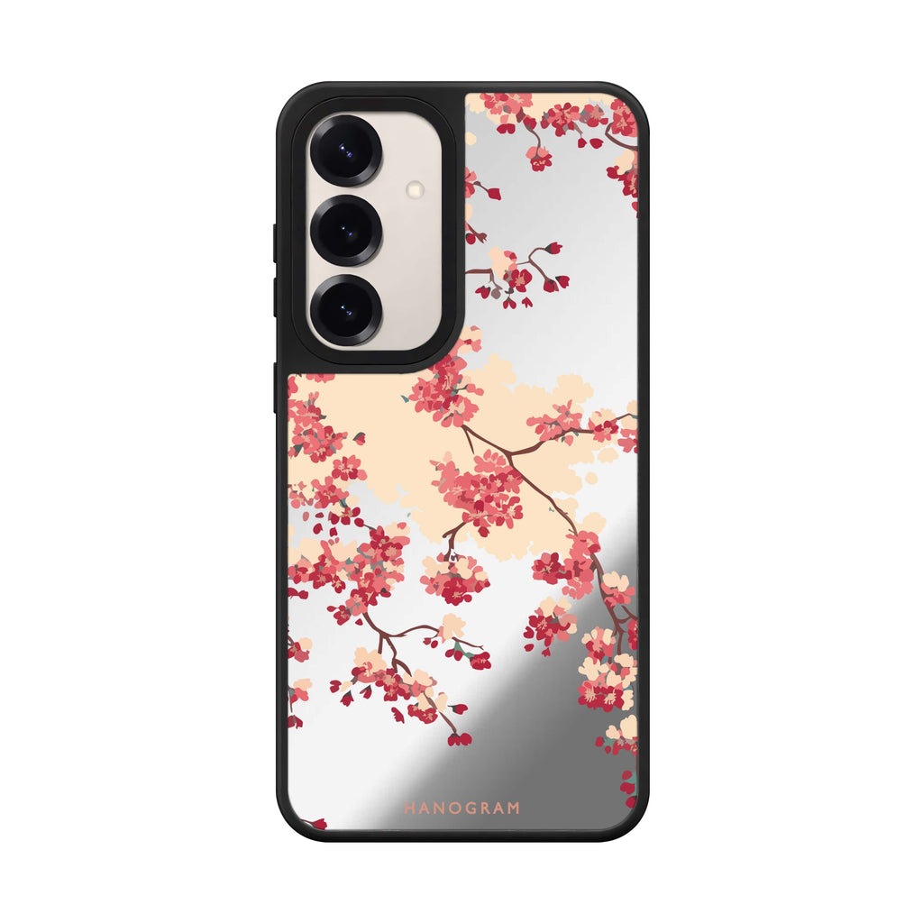 Cherry Bloom Samsung Galaxy mirror case front view