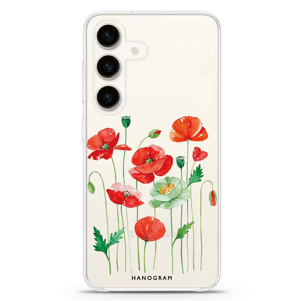 Poppy Stem Ballet Samsung Galaxy Ultra Clear Case — front view