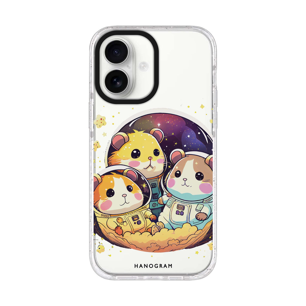 Cute space squirrels iPhone 17 ultra clear MagSafe case, front product view