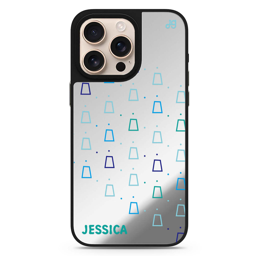Oooooo personalized name sleek reflective design iPhone 16/15/14 Pro Max & Pro mirror case