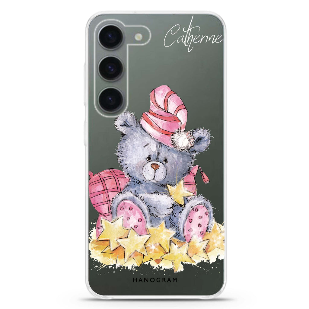 Star Bear personalized ultra-clear case for Samsung Galaxy S23/S22, front view