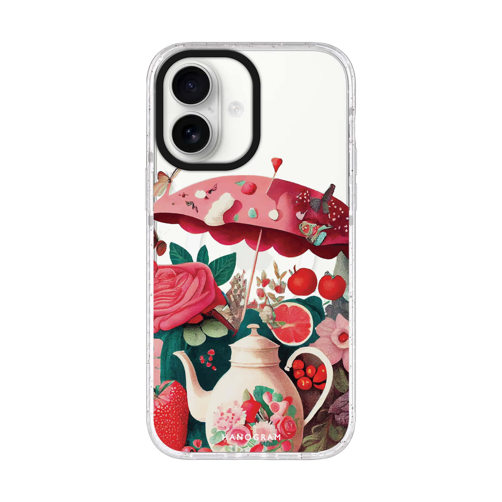 Tea Time iPhone 17 ultra clear MagSafe case, front product view