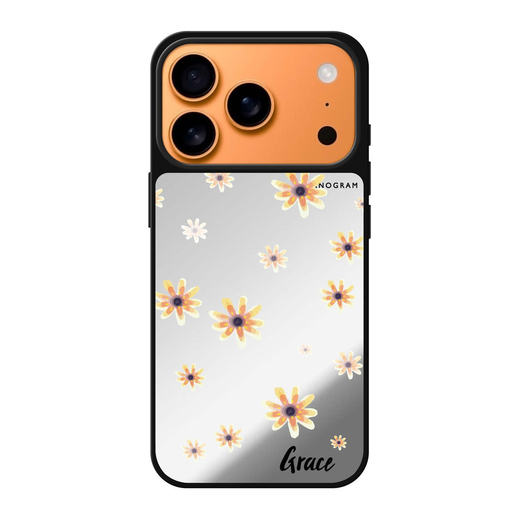 Faceflower personalized name flower floral iPhone 17 Pro Max mirror case