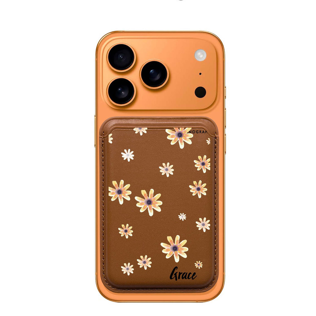 Faceflower custom name MagSafe wallet for iPhone, personalized magnetic card holder, main view