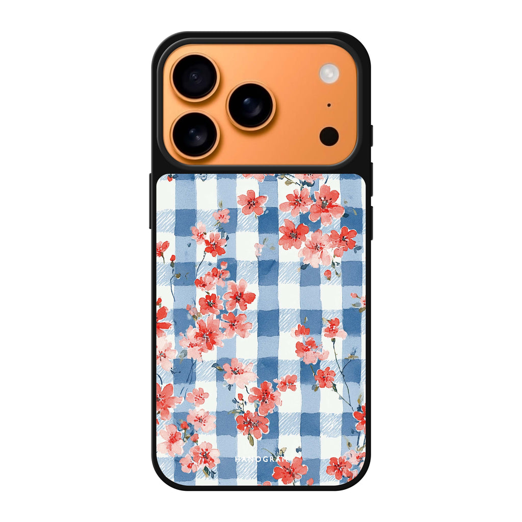 Gingham Bloom spring flower floral iPhone 17 Pro Max mirror case