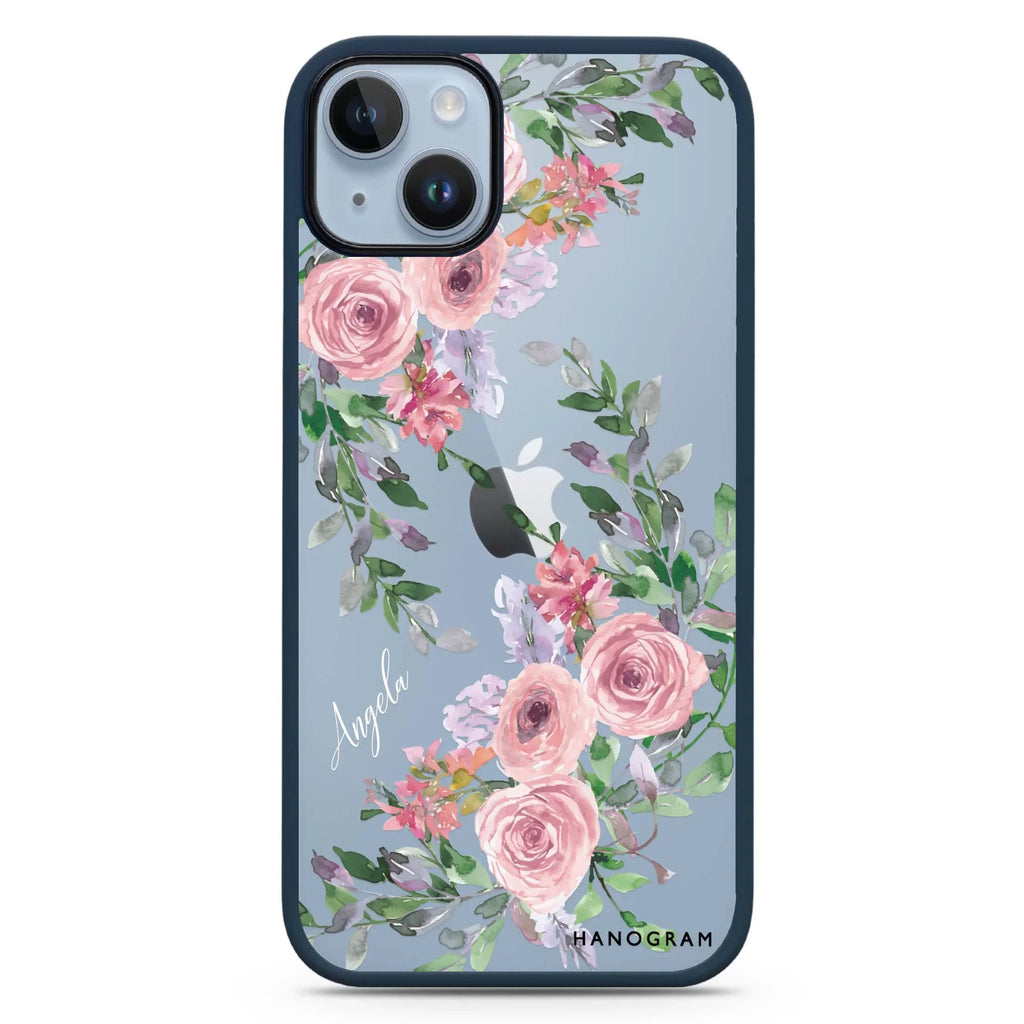 Lucy Watercolor Rose iPhone 15 Plus Impact Guard Bumper Case