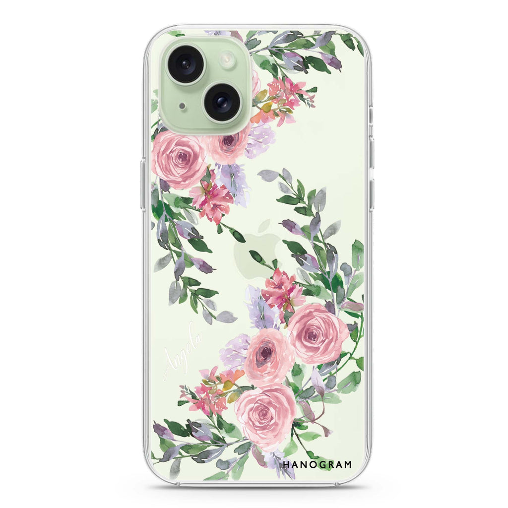 Lucy Watercolor Rose iPhone Ultra Clear Case