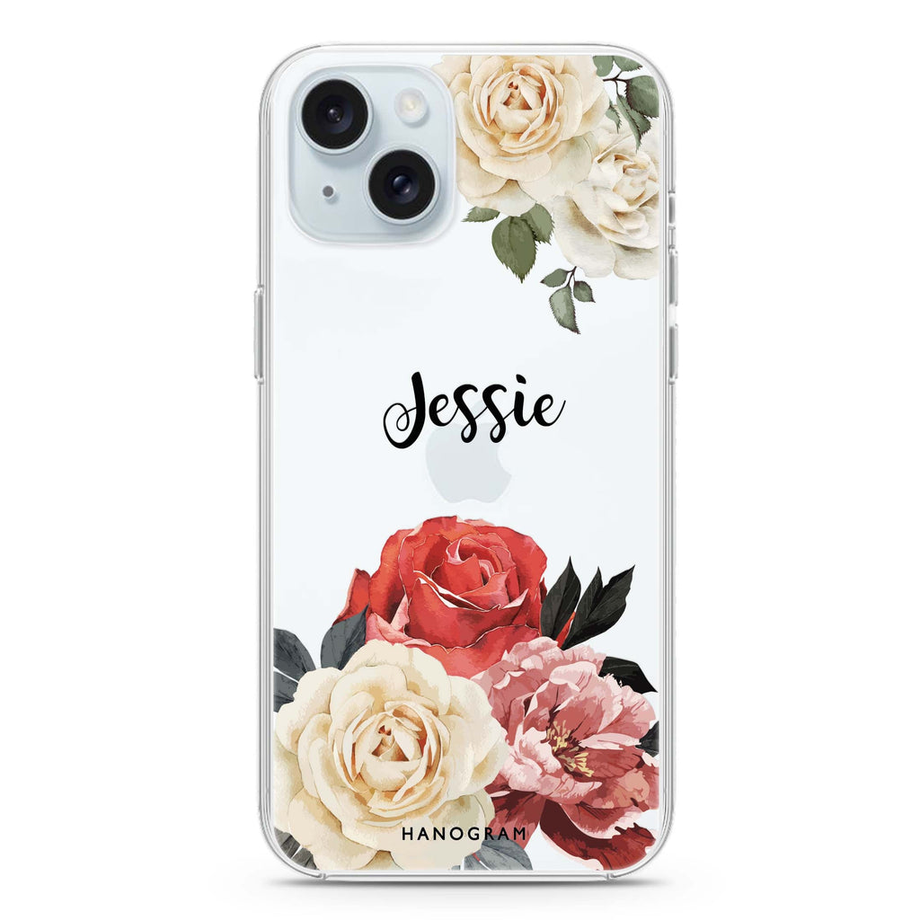 Vintage Floral iPhone 15 plus Ultra Clear Case