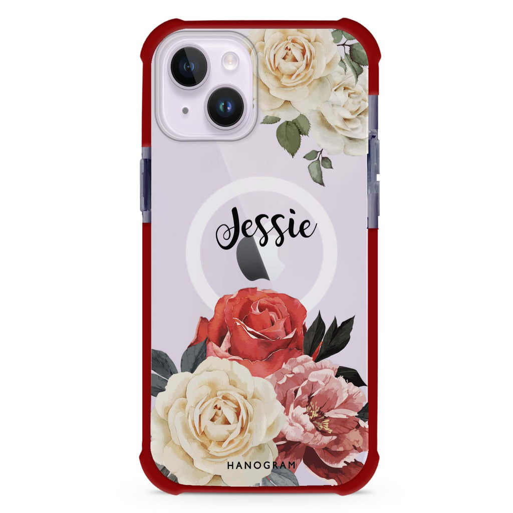 Vintage Floral iPhone 15 Plus MagSafe Compatible Ultra Shockproof Case