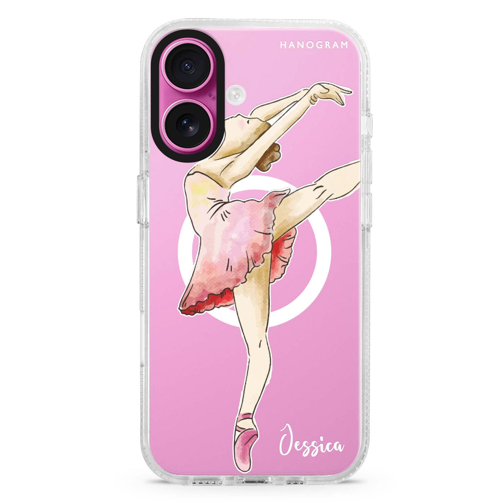 Ballet Girl MagSafe Compatible iPhone 16 Ultra Clear Case - Personalized and Stylish Protection