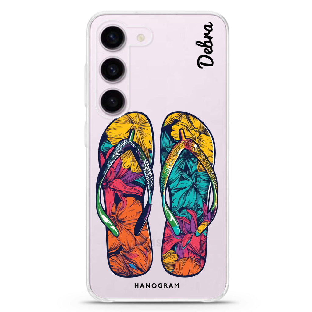 Beach Walkers personalized ultra-clear case for Samsung Galaxy S23/S22, front view