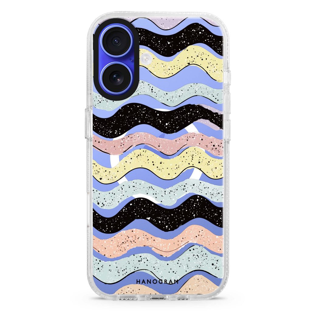 Glitter Wave Doodles MagSafe Compatible Ultra Clear Case