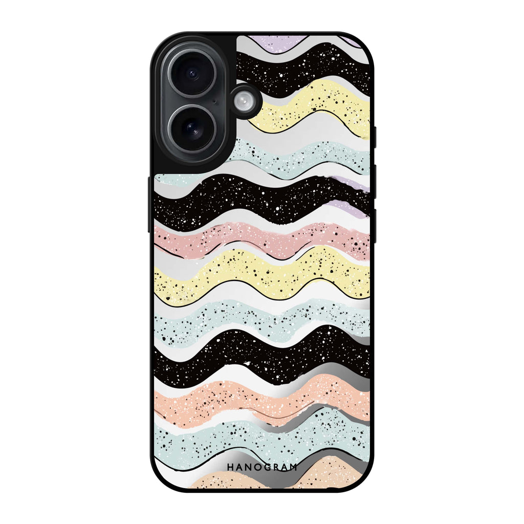 Glitter Wave Doodles Mirror Case