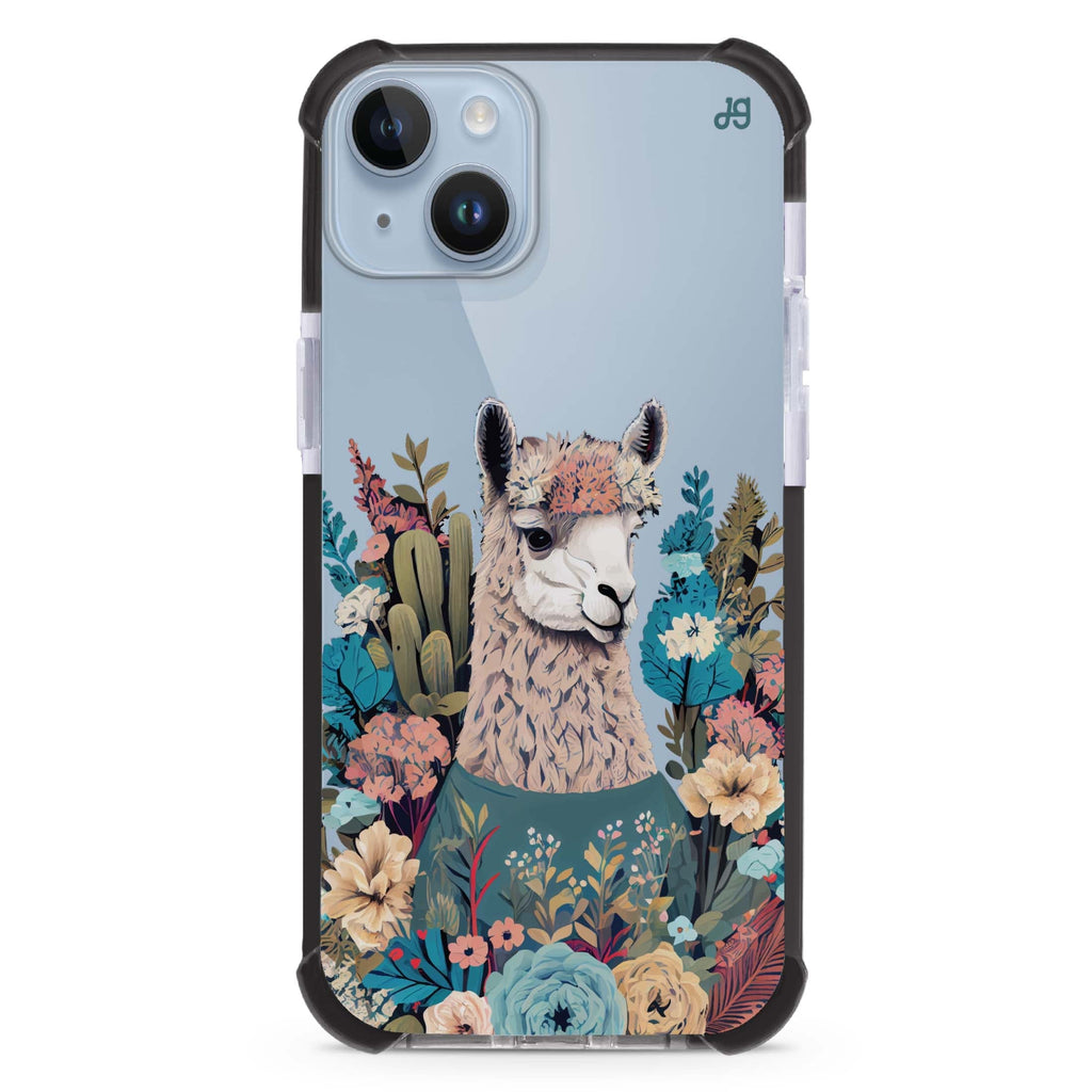Lama in the garden iPhone 15 Plus Ultra Shockproof Case