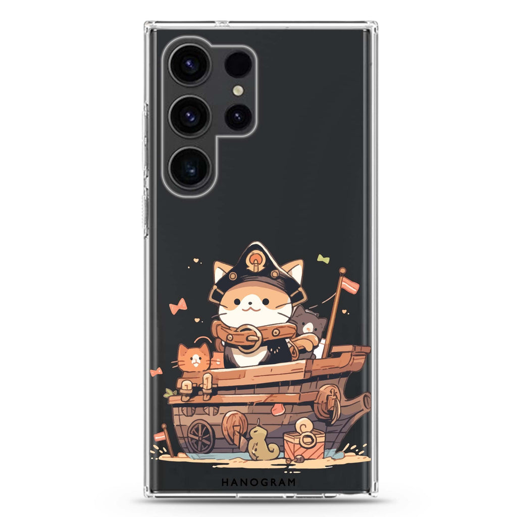 Buccaneer Kitty Samsung Galaxy S26/S25/S24/S23/S22 Ultra ultra clear case, transparent design, main view