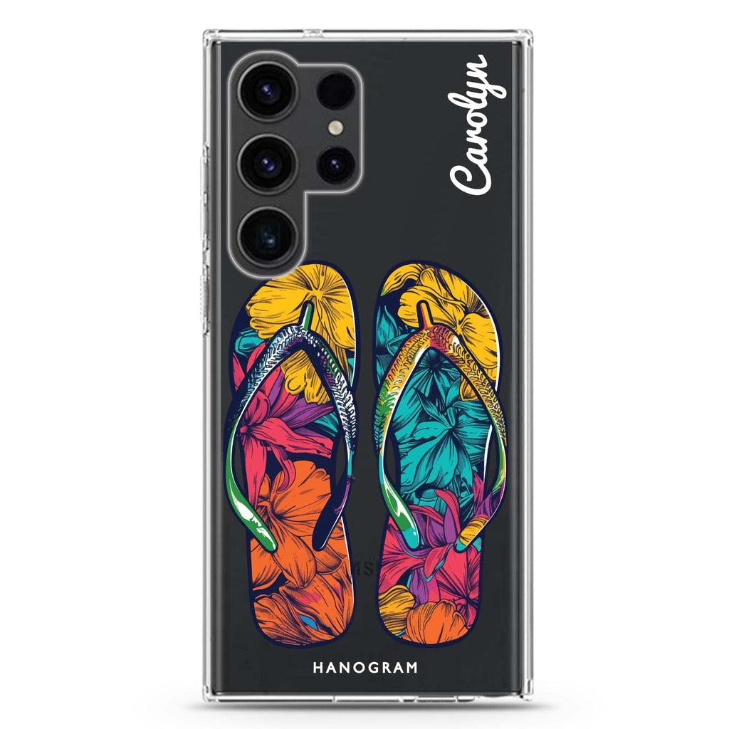 Beach Walkers personalized name Samsung Galaxy S26/S25/S24/S23/S22 Ultra ultra clear case, transparent design, main view