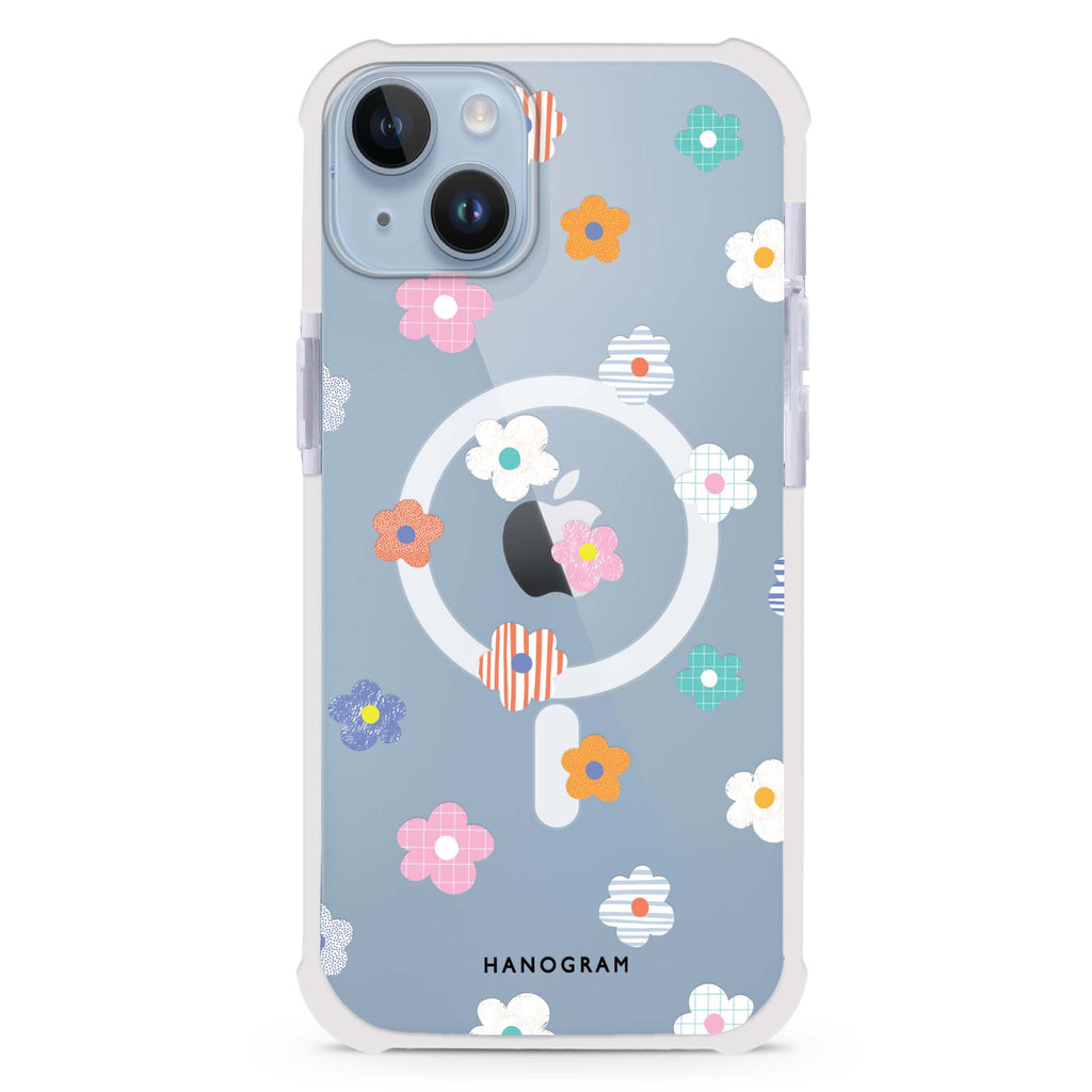 Floral Pattern iPhone 15 Plus MagSafe Compatible Ultra Shockproof Case